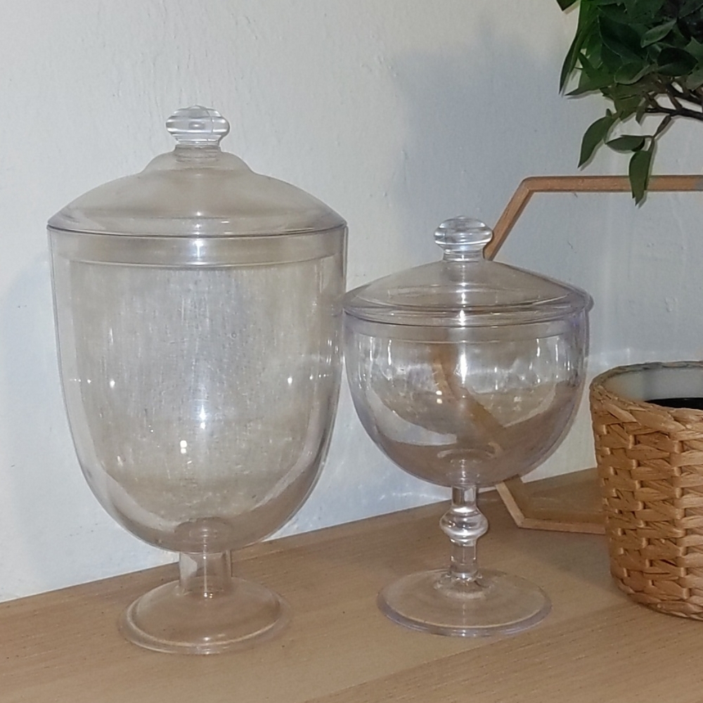 2pc Footed Dish With Lid Set